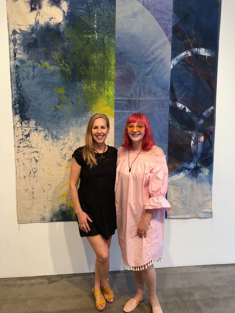 Anna from Manchester, England and LA Marler with the artwork of Anne Pundyk