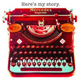 typewriter art, typewriter art, here's my story, original artwork by LA Marler