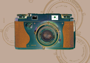 koni camera, 35 mm film, vintage, lens, monk orange, blue, green, mocha