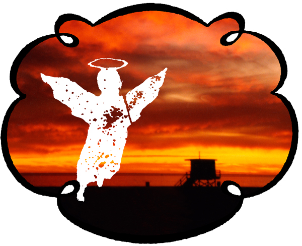 angelic sunsets graphic by la marler santa monica beach